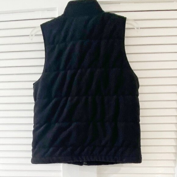 Vintage Charter Club Womens Vest Black Quilted Fleece Puffer Zip Snaps Pockets M - Picture 7 of 8